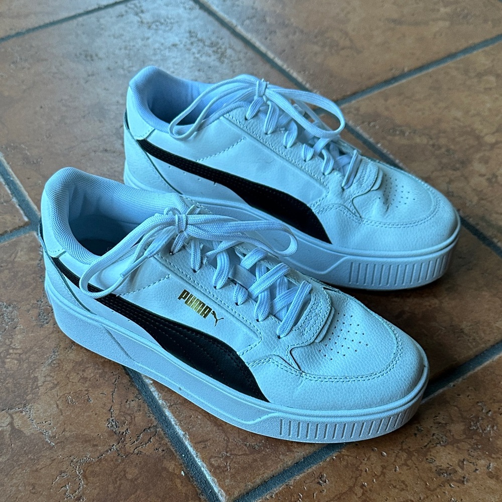 Puma Classic White and Black Sneakers
